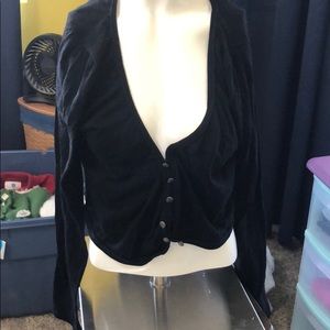 Black Cotton crop cardigan